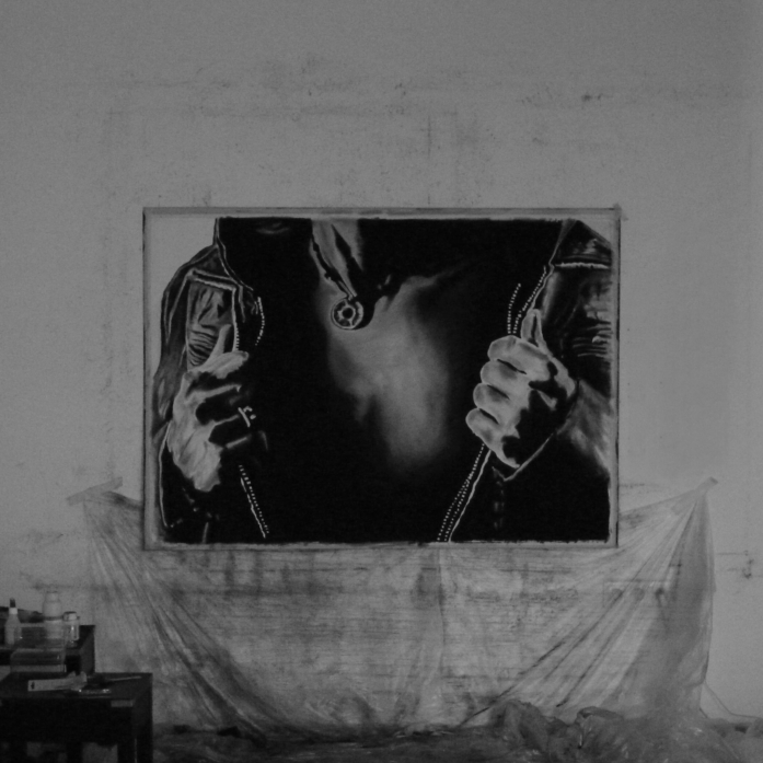 you won/t / Charcoal on Paper / 140 x 100 cm / 55 1/8 x 39 3/8 in